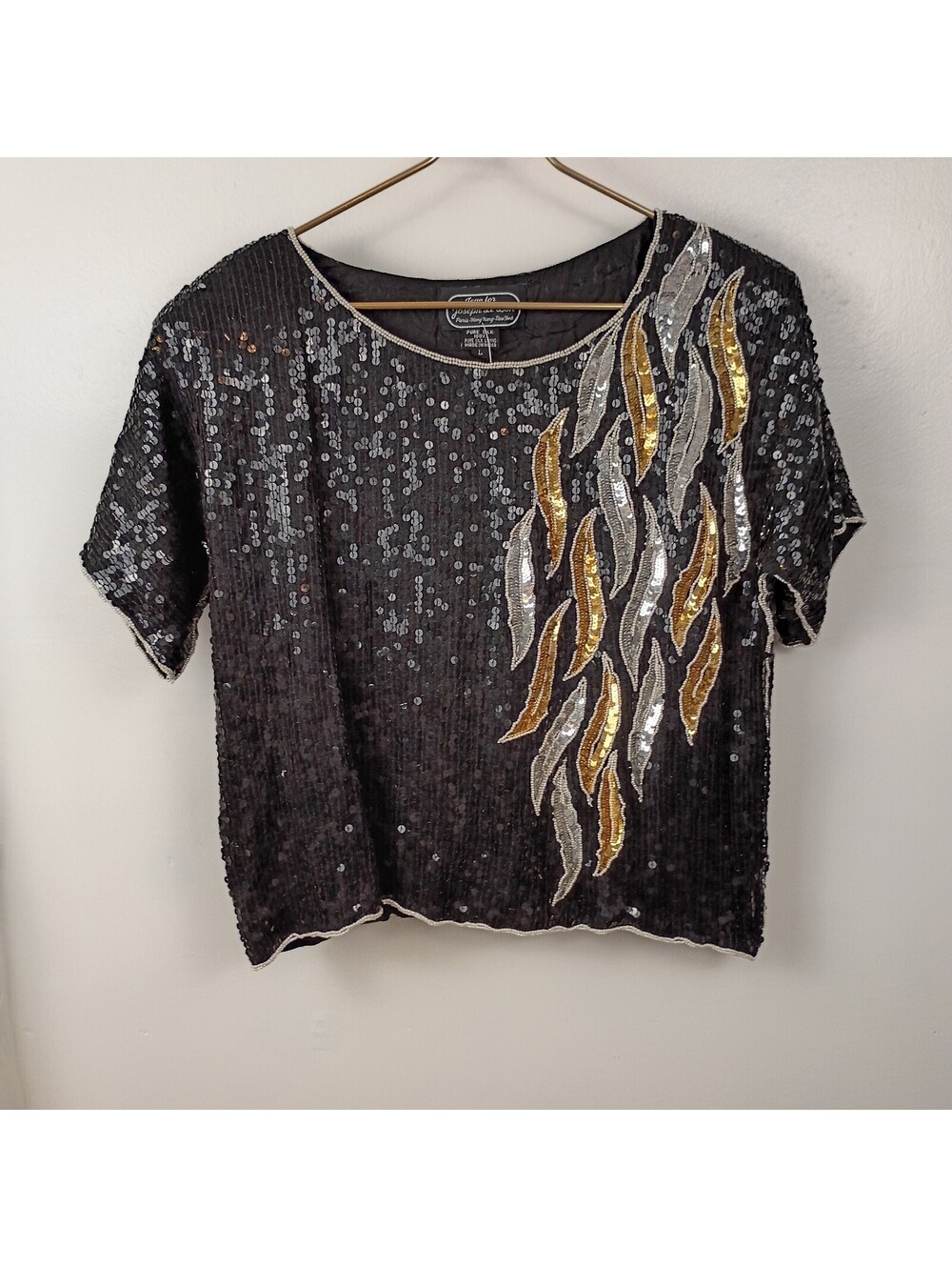 VTG 90s Silk Sequin Top Women’s Joseph Le Bon NWT Deadstock New Old Stock